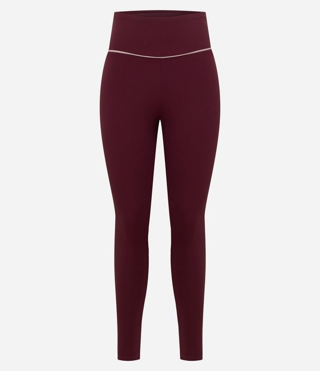 Pantalón Legging Deportiva en Microfibra Acanalada con Friso Contrastante 5