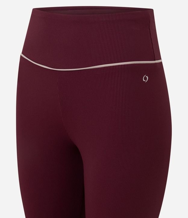 Pantalón Legging Deportiva en Microfibra Acanalada con Friso Contrastante 6