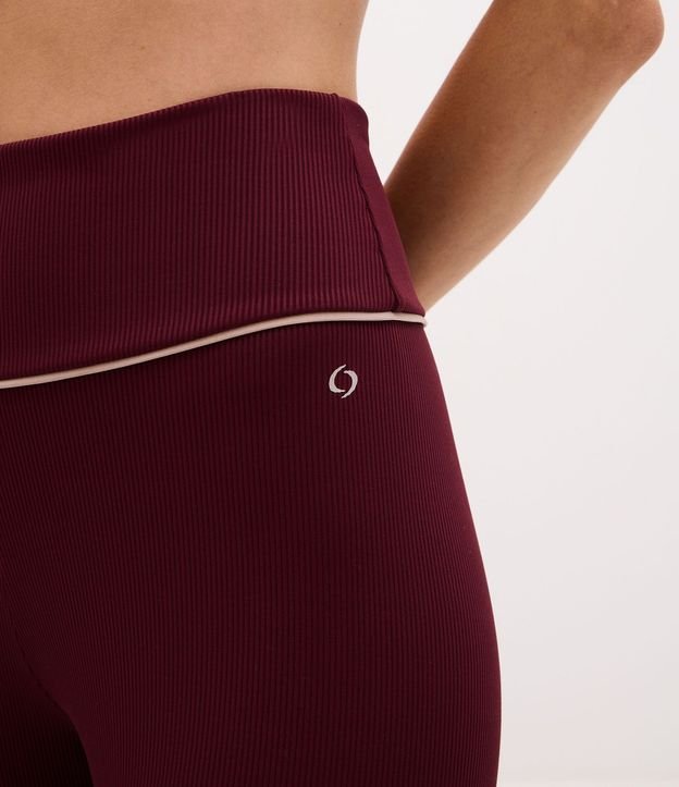 Pantalón Legging Deportiva en Microfibra Acanalada con Friso Contrastante 3