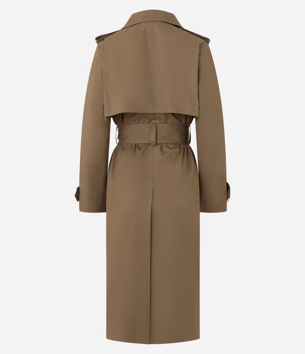 Trench Coat Alargado en Gabardine con Cinta para Lazo 8