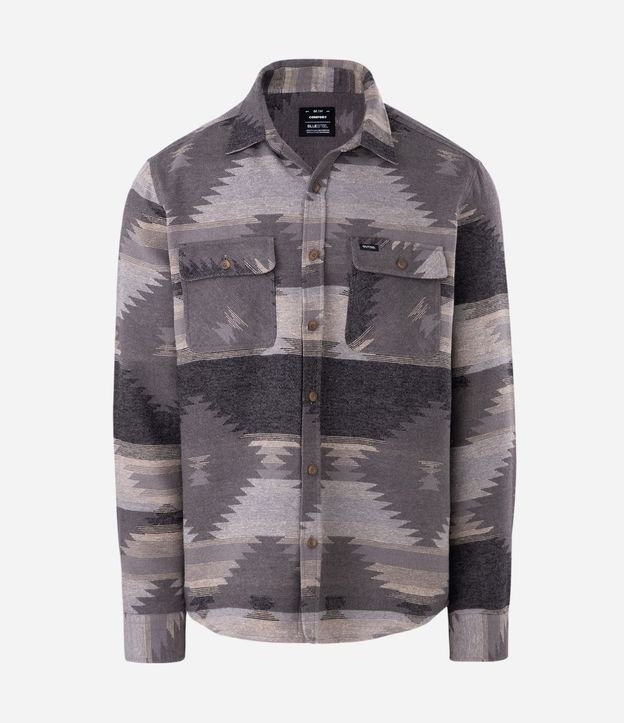Camisa Comfort en Jacquard con Bolsillos y Estampa 4