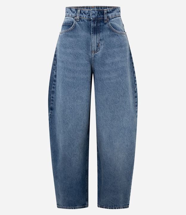 Pantalón Barrel en Jeans con Cintura Mediana 8