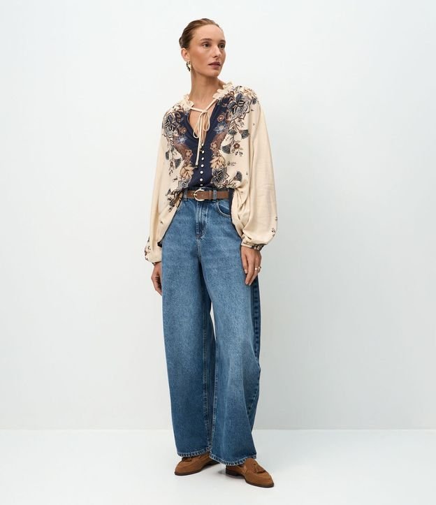 Pantalón Barrel en Jeans con Cintura Mediana 2