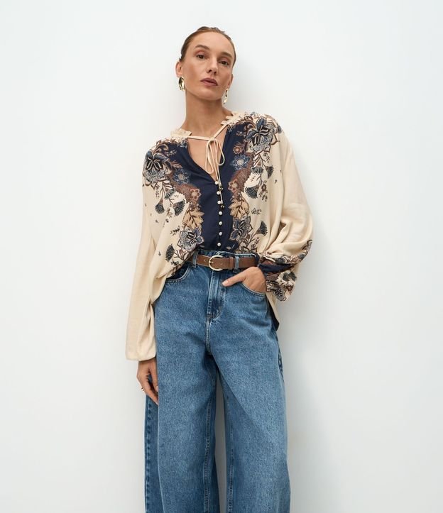 Pantalón Barrel en Jeans con Cintura Mediana 3
