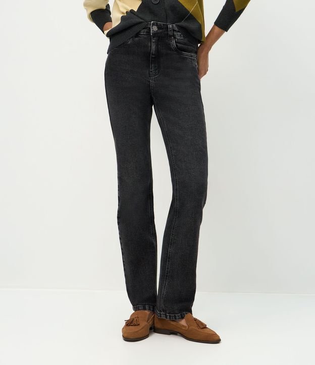 Pantalón Recto en Jeans con Cintura Alta 4