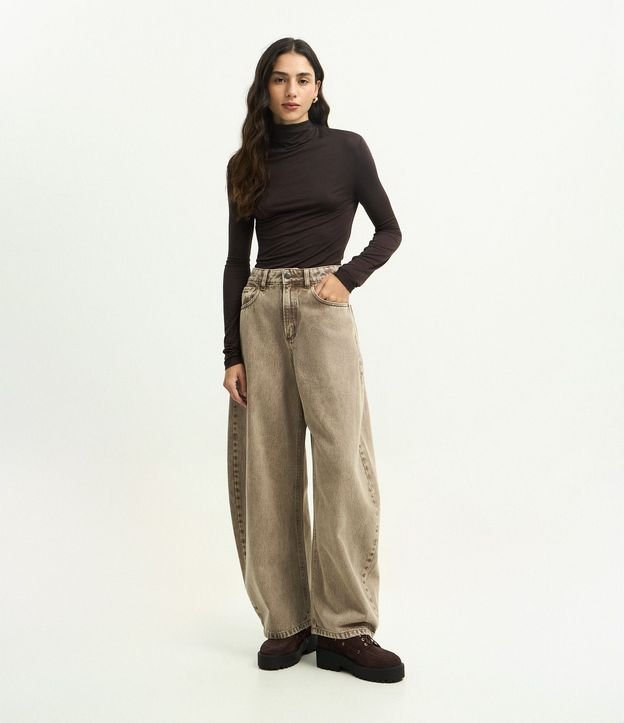 Blusa Básica Manga Larga en Modal con Cuello Alto 2