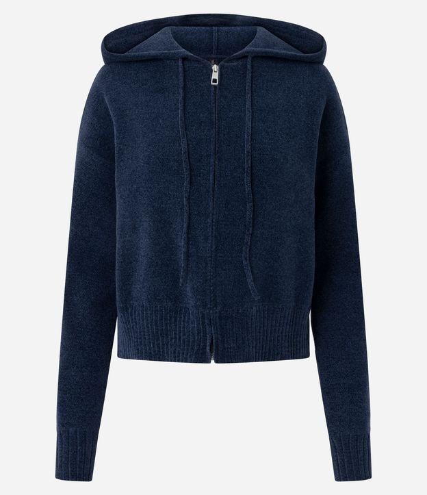 Suéter en Punto Chenille con Capucha y Cremallera 5