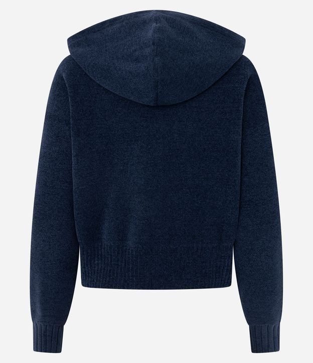 Suéter en Punto Chenille con Capucha y Cremallera 7