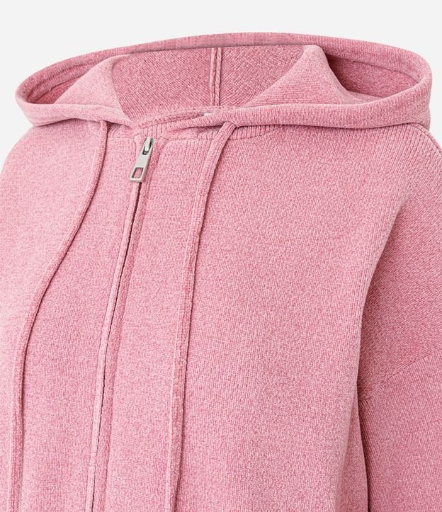 Suéter en Punto Chenille con Capucha y Cremallera 6