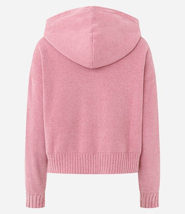 Suéter en Punto Chenille con Capucha y Cremallera 7
