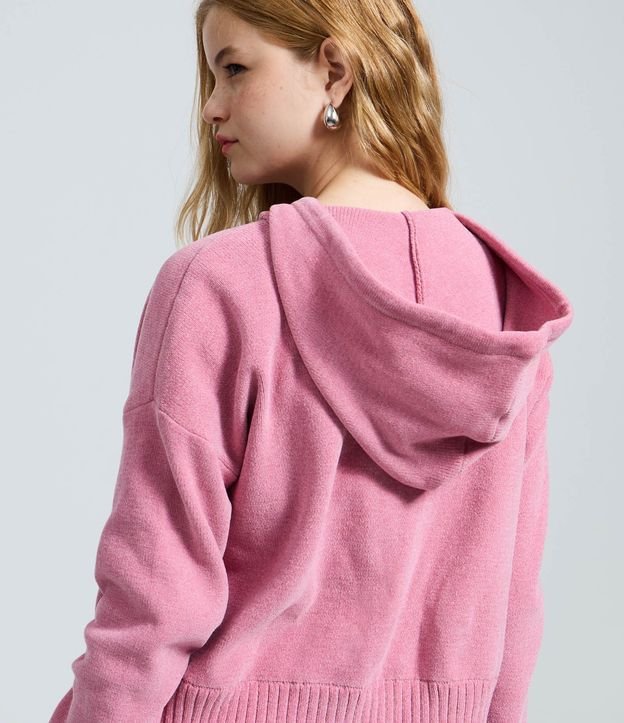 Suéter en Punto Chenille con Capucha y Cremallera 4