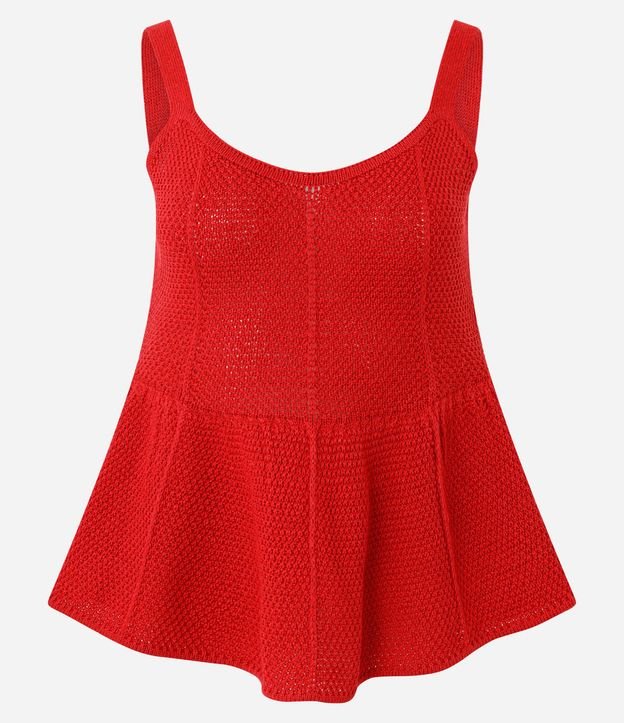 Blusa Peplum con Efecto Punto y Breteles Anchos 6
