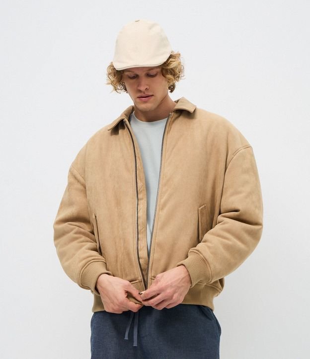 Campera Bomber en Gamuza Pesado 4