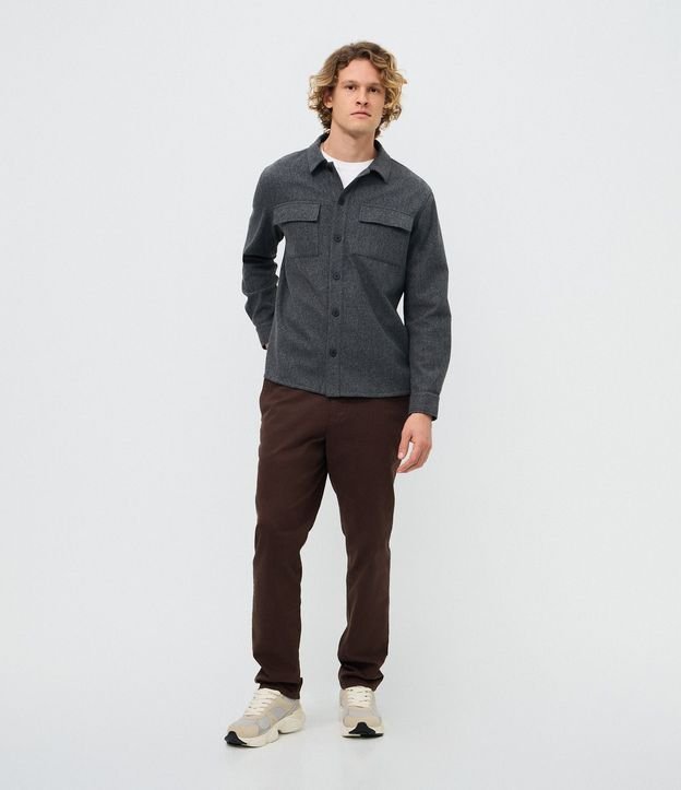 Camisa Overshirt Manga Larga en Polyvelour 4