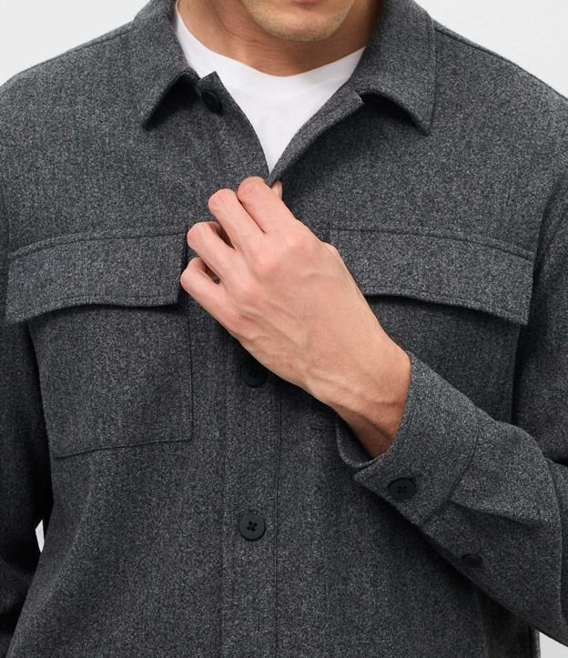 Camisa Overshirt Manga Larga en Polyvelour 5