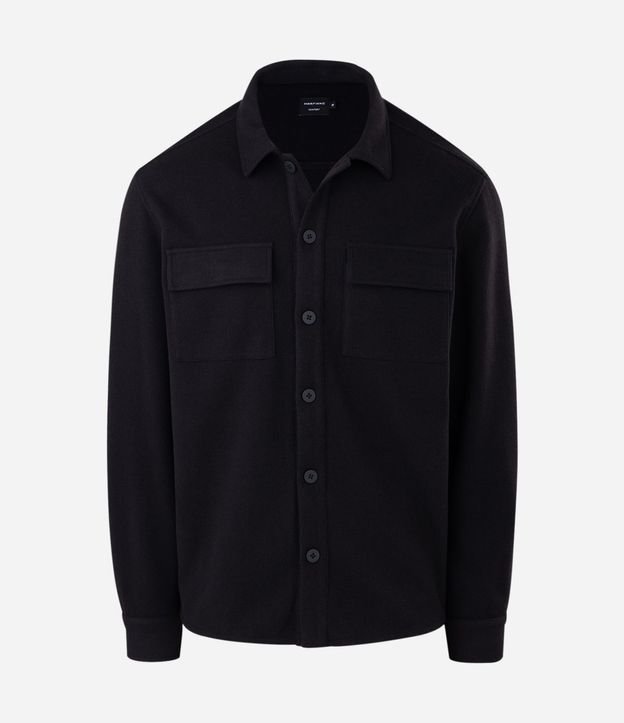 Camisa Overshirt Manga Larga en Polyvelour 4