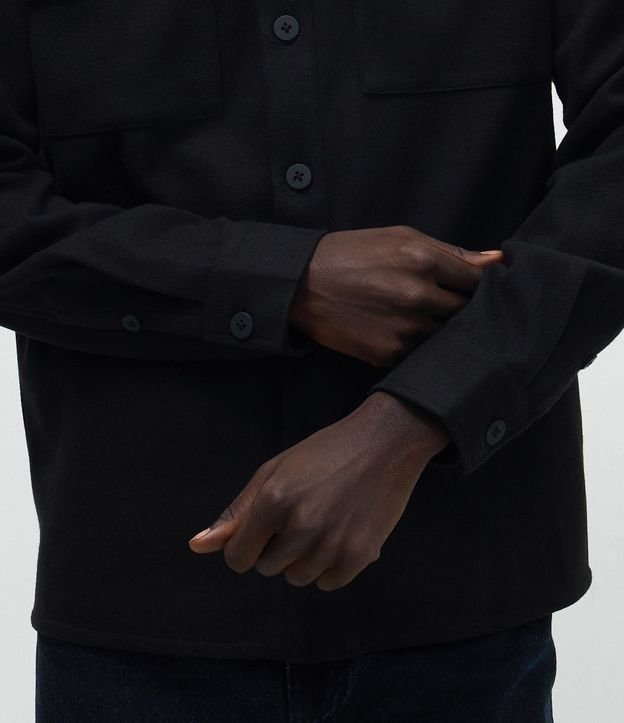 Camisa Overshirt Manga Larga en Polyvelour 3