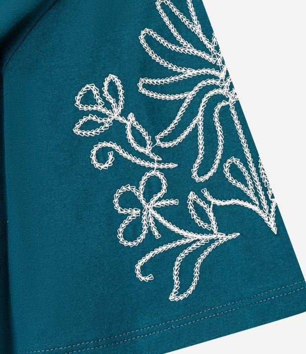 Blusa en Algodón con Bordado de Follaje en la Manga 6
