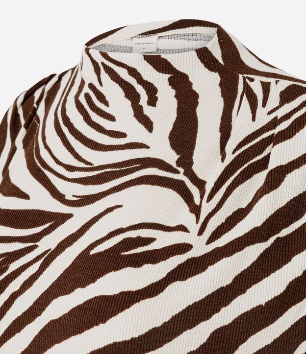 Blusa sin Manga con Fruncido en el Hombro y Estampado de Zebra 7