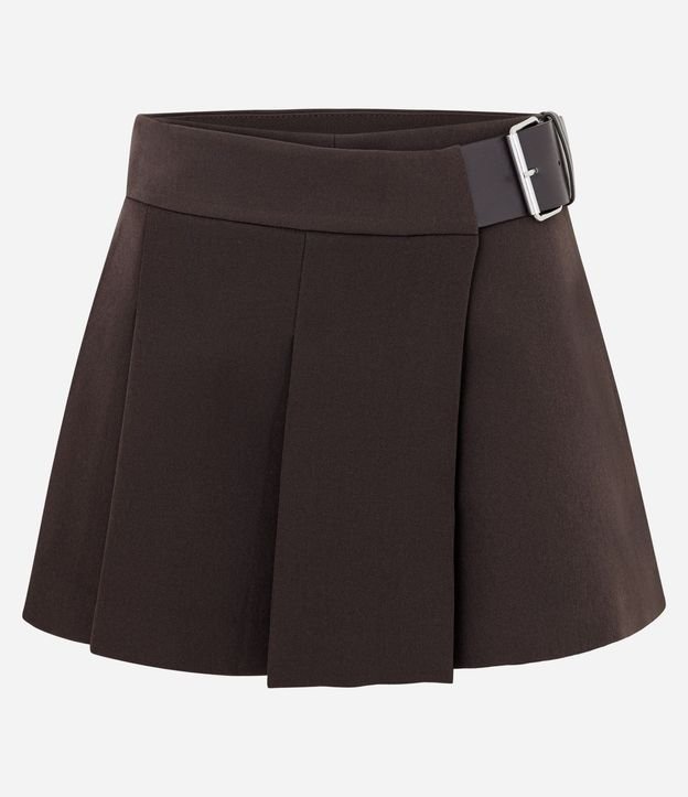 Short Pollera Sastre con Plegado Delantero y Cinturón Lateral 5