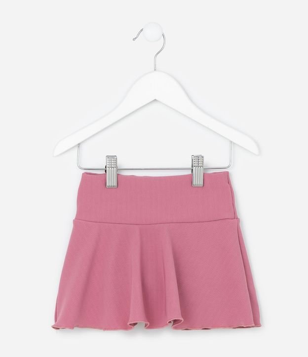 Pollera Infantil Acanalada con Short Interno - Talle 1 a 6 años