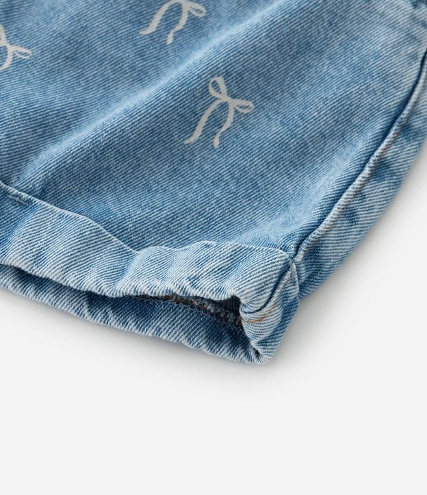 Short Infantil Clochard en Jeans con Estampado de Moñitas – Talle 5 a 14 años 5