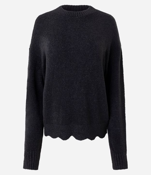 Buzo en Punto Mousse Liso con Bajo Ondulada 5