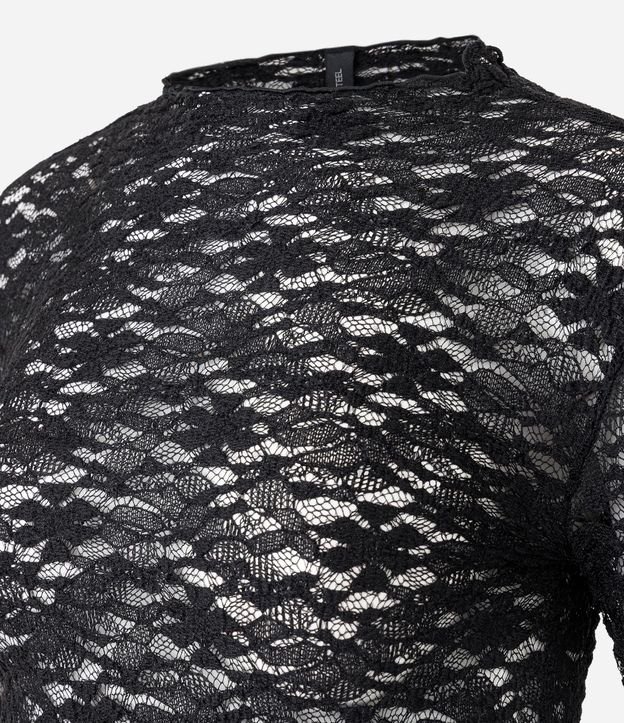 Blusa Manga Larga en Encaje Texturizada 6