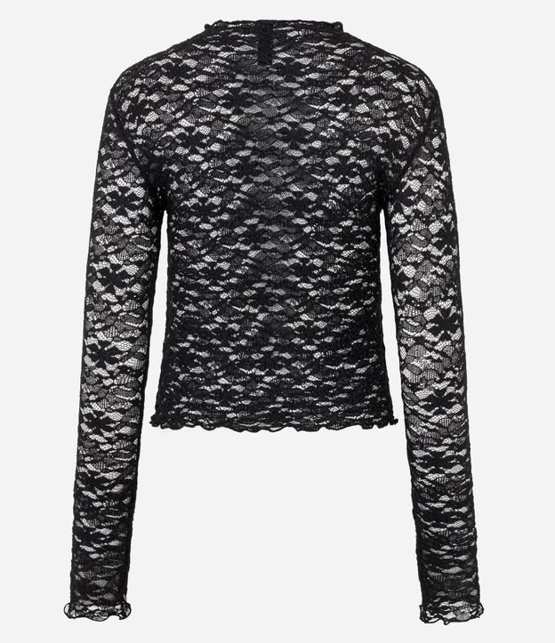 Blusa Manga Larga en Encaje Texturizada 7
