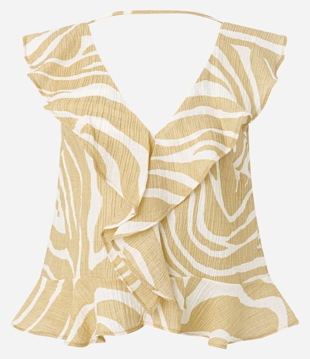 Blusa en Anarruga con Volados y Estampado Zebra 8