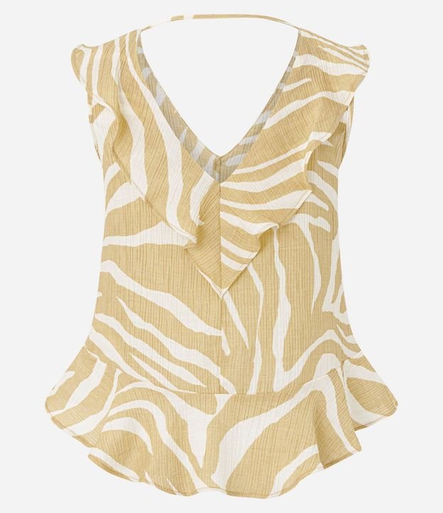Blusa en Anarruga con Volados y Estampado Zebra 10