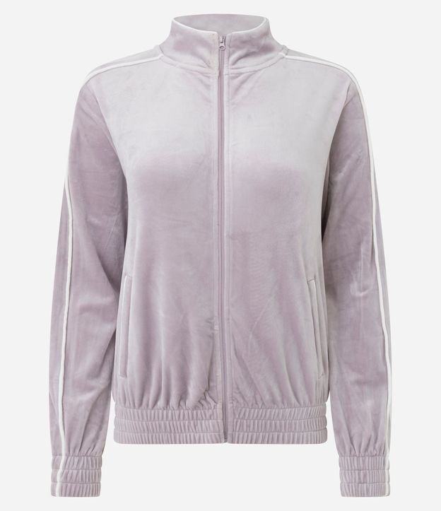 Campera Deportiva en Plush con Piping Contrastante 5