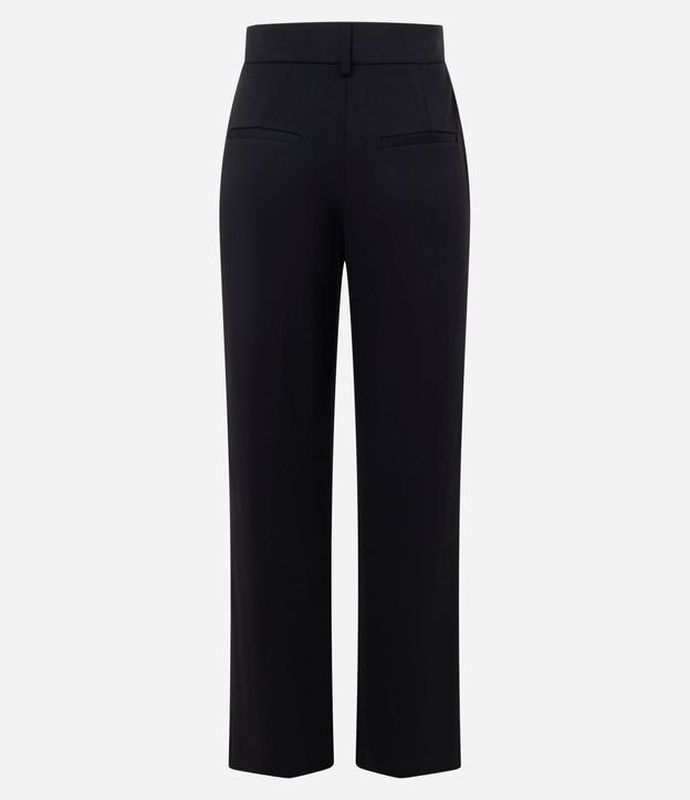Pantalón Recto Básico en Punto Roma con Bolsillo Trasero 2