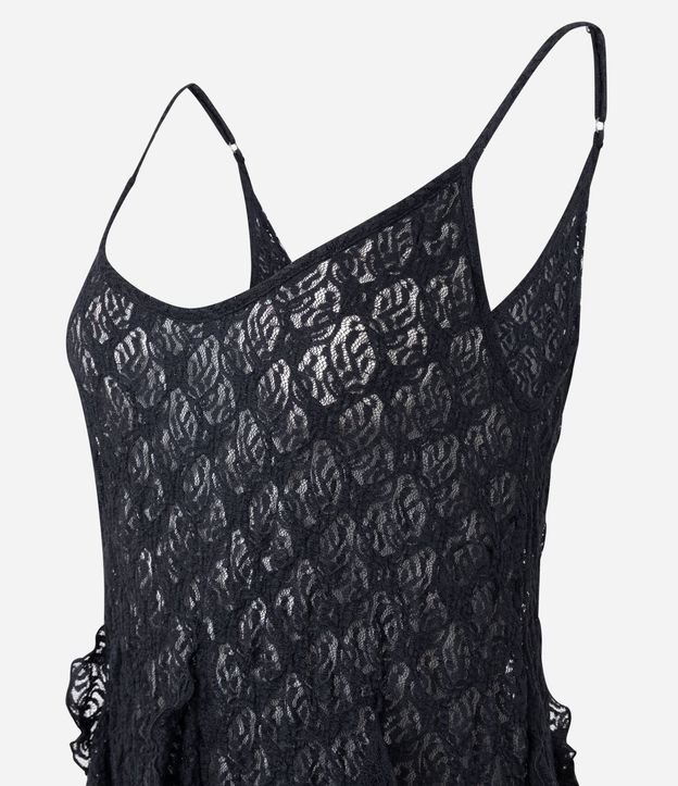 Blusa Rendada con Breteles Finos y Puntas Asimétricas 9
