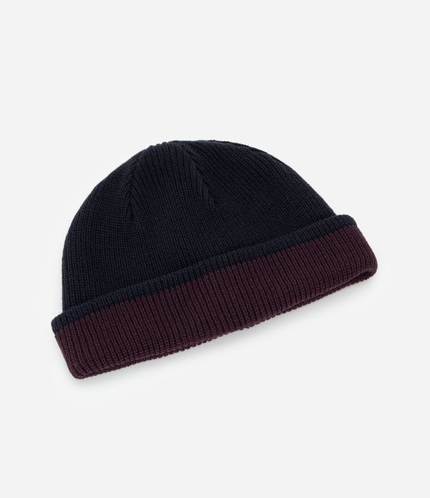 Gorro en Efecto Punto con Dobles y Doble Faz Bicolor 1
