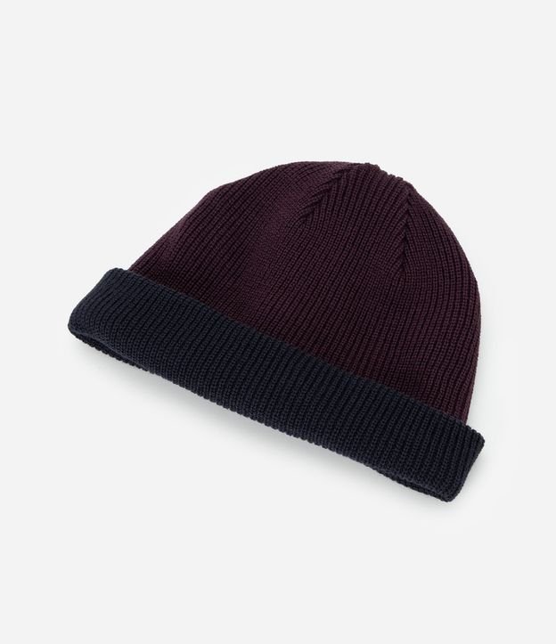 Gorro en Efecto Punto con Dobles y Doble Faz Bicolor 2
