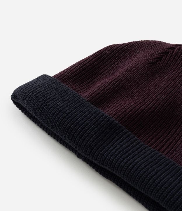 Gorro en Efecto Punto con Dobles y Doble Faz Bicolor 3