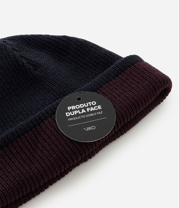 Gorro en Efecto Punto con Dobles y Doble Faz Bicolor 4