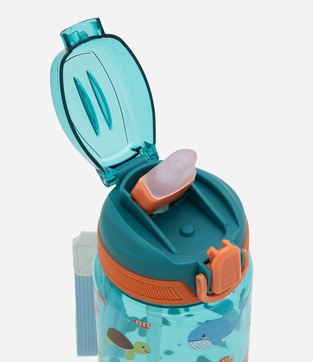 Botella de Plástico Translúcido con Estampado Animales Marinos 600ml 2