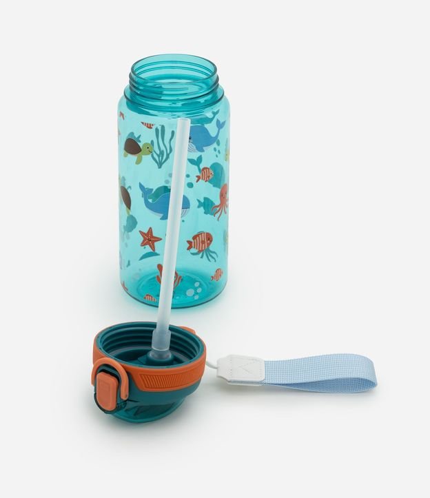 Botella de Plástico Translúcido con Estampado Animales Marinos 600ml 4