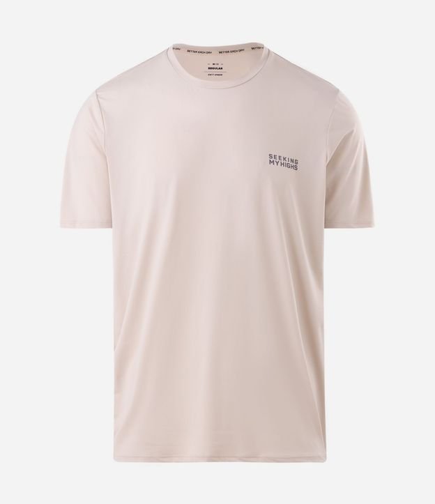 Remera Regular en Poliamida con Tecnologia Dry y Estampa Lettering Seeking My Highs 5