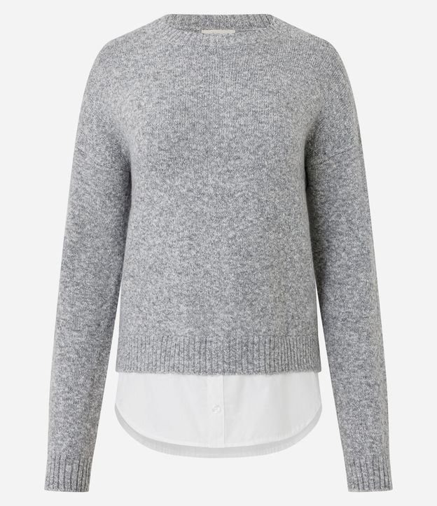 Suéter Regular en Punto con Efecto de Camisa Embutida 5
