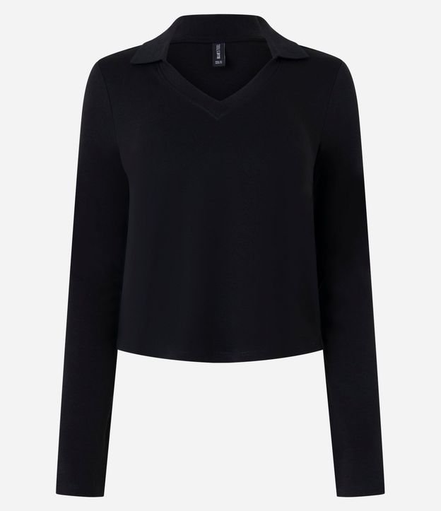 Blusa Manga Larga Interlock con Cuello Polo 2