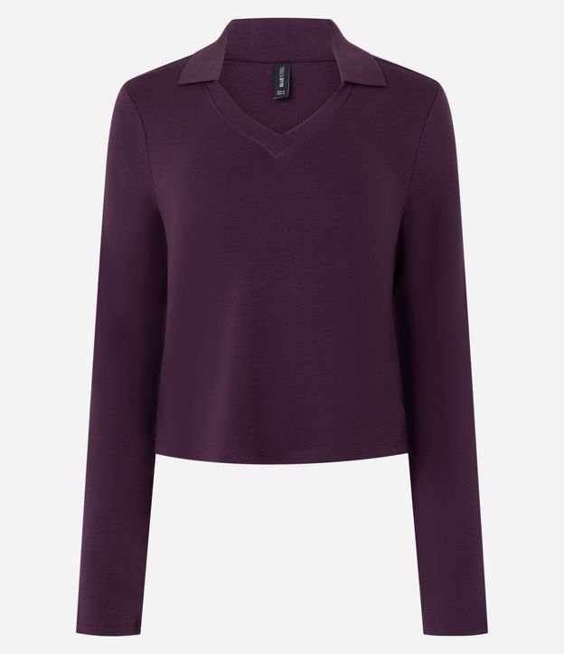 Blusa Manga Larga Interlock con Cuello Polo 2