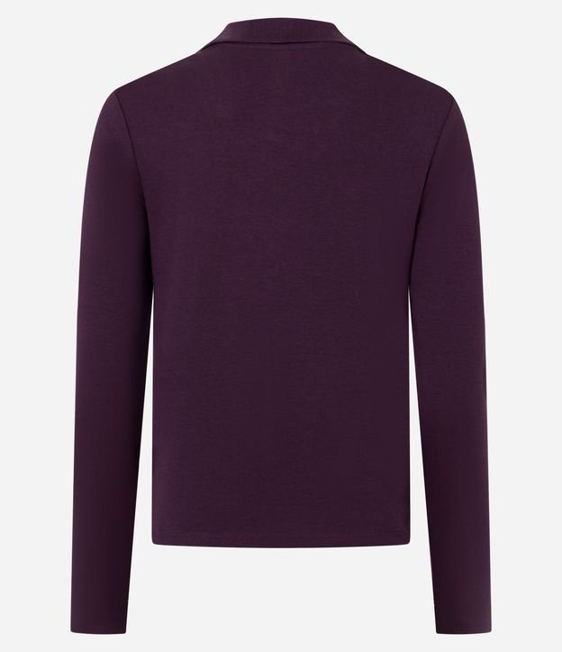 Blusa Manga Larga Interlock con Cuello Polo 3