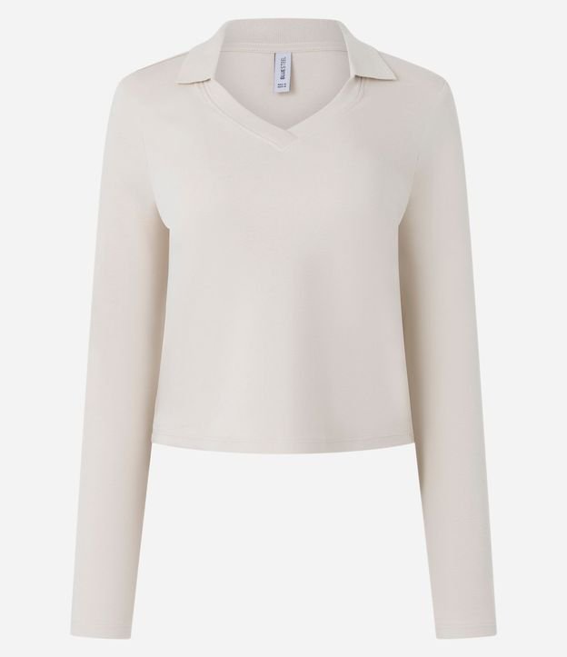 Blusa Manga Larga Interlock con Cuello Polo 2