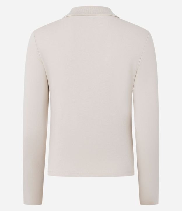 Blusa Manga Larga Interlock con Cuello Polo 3