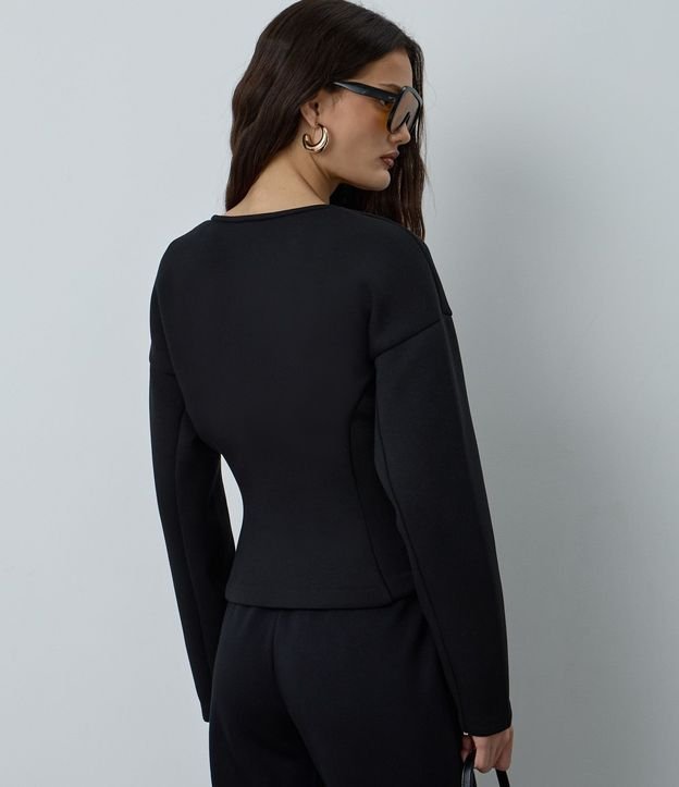 Campera Acinturada en Punto Roma con Cremallera 5