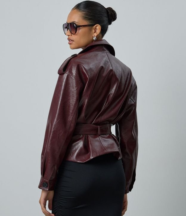 Campera Trench Coat en PU con Cinturón 4