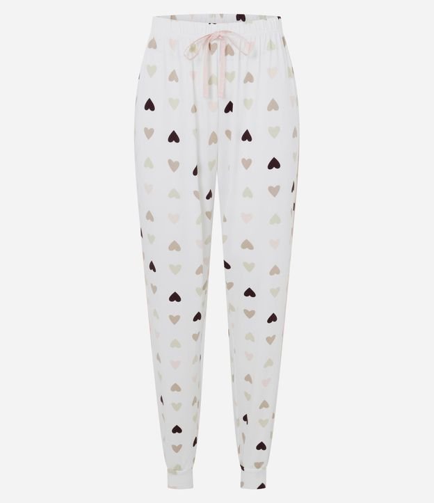 Pantalón de Pijama en Peach Touch con Estampa de Corazón 4